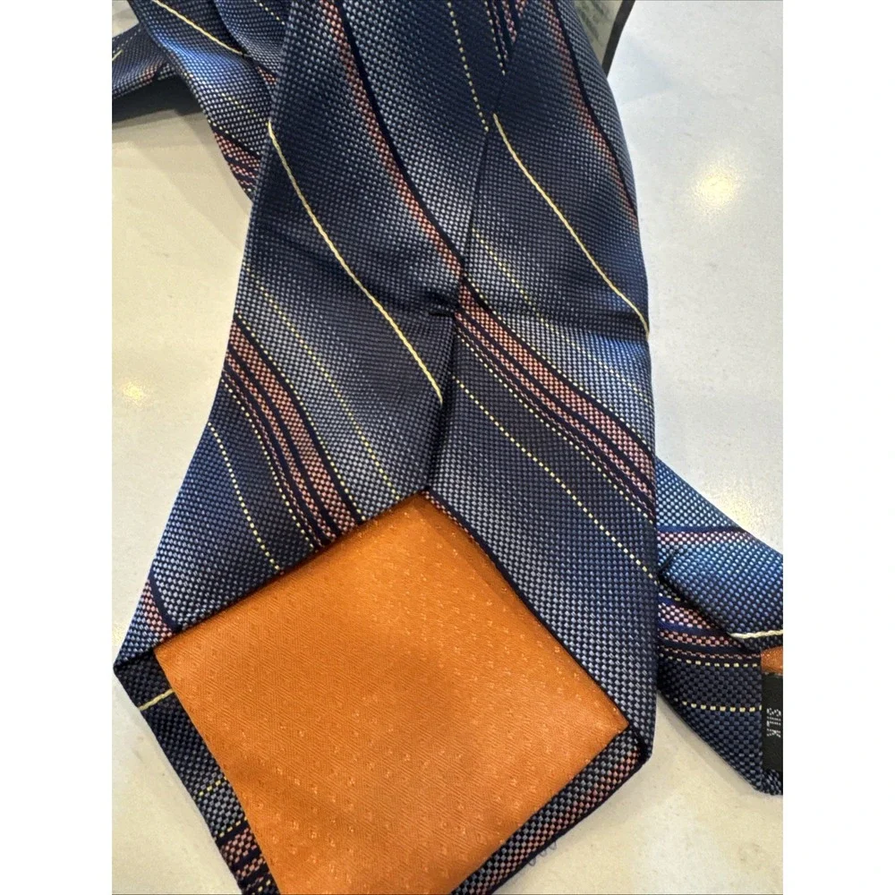 NWT Tango 100% Silk‎ Tie Orange Blue